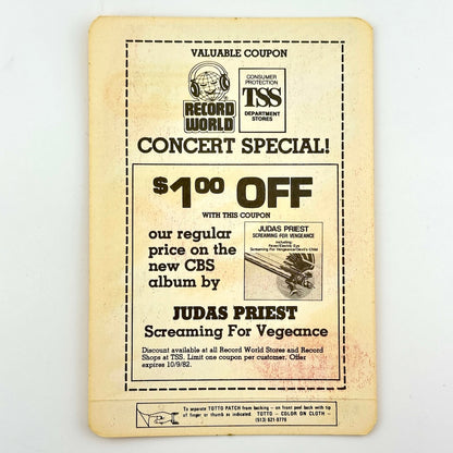 Backside of pass to show unused adhesive with coupon for album. 