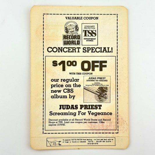 Backside of pass to show unused adhesive with coupon for album. 
