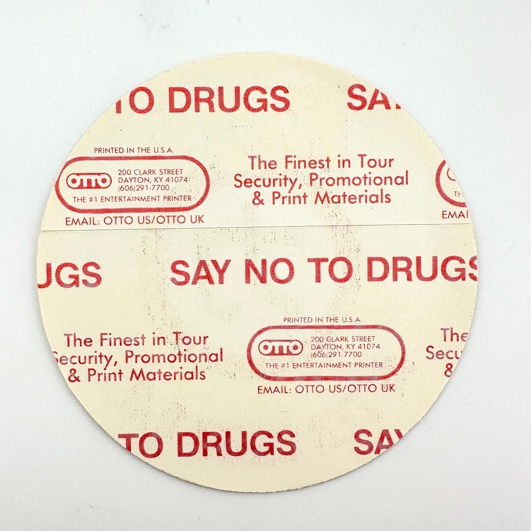Backside of sticker to show intact backing and pristine condition. 