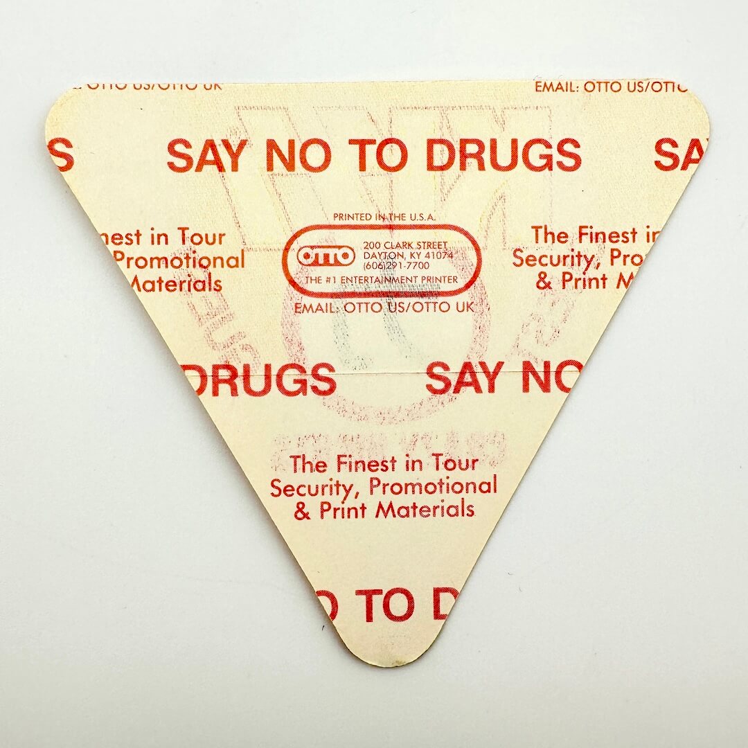 Backside of sticker to show intact backing and pristine condition. 