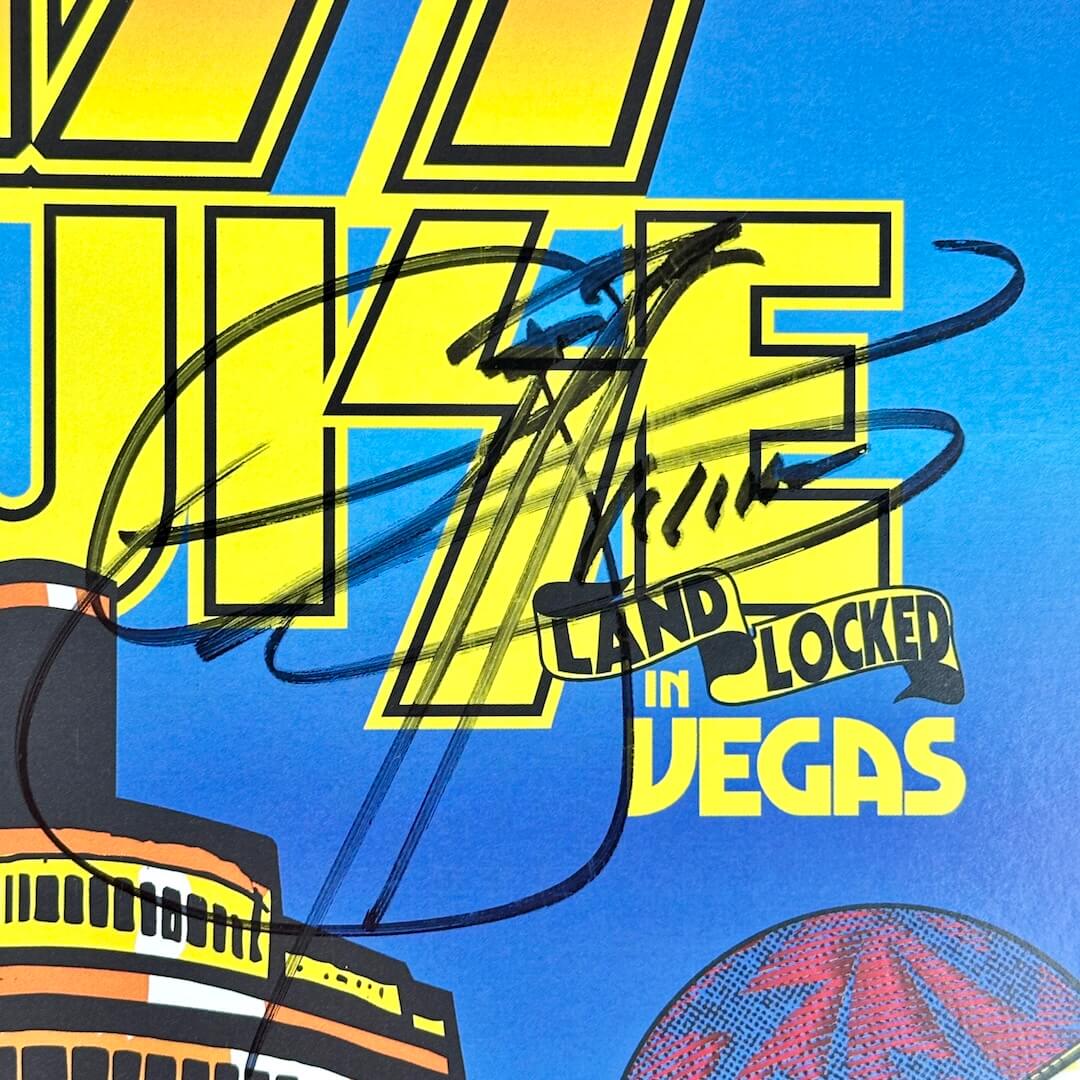 Close-up of Gene Simmons' signature. 