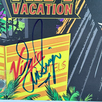 Close-up of Eric Singer's signature. 