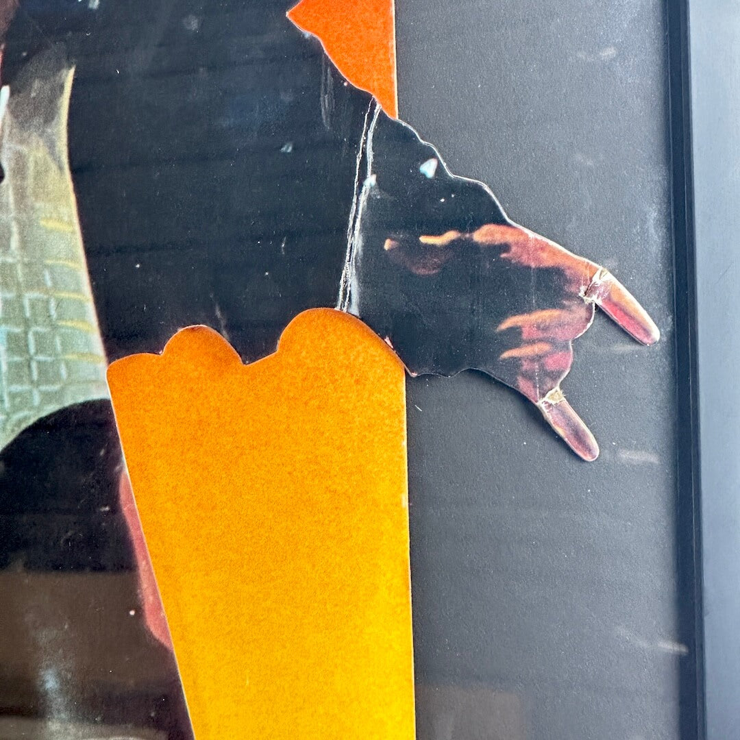 Close up of Simmons' hand to show intact fingers but wear to hand. 