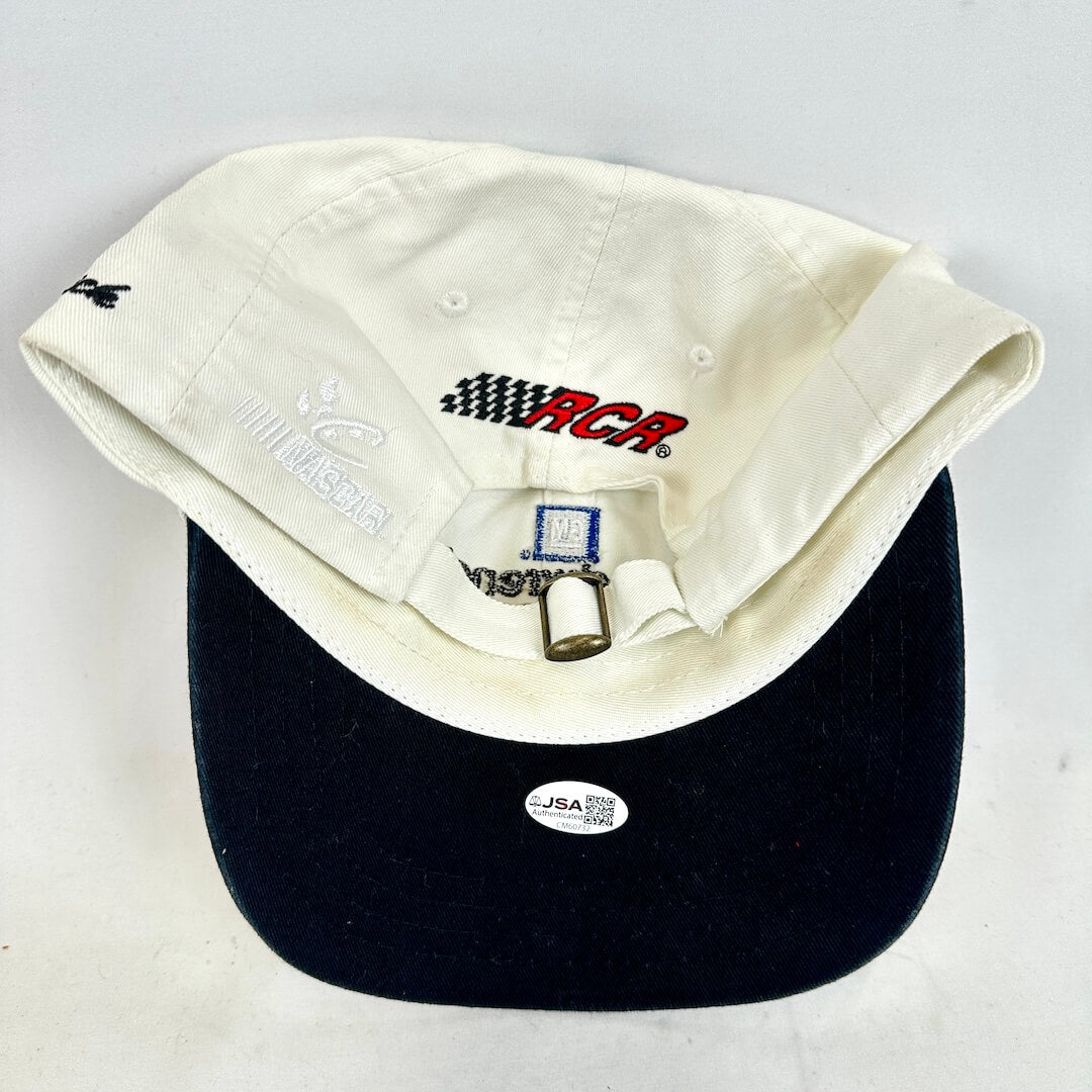 Baseball cap with visible branding on a light gray background