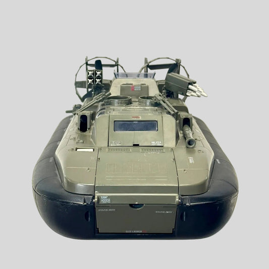 Model of a military hovercraft on a white background