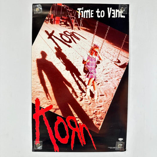 Korn album cover with a child on a swing and 'Time to Vent' text.