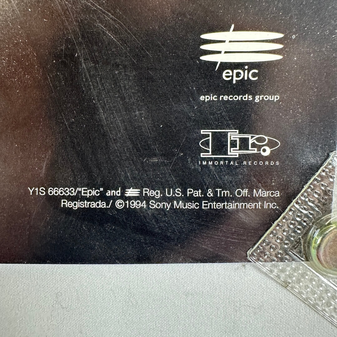 Close up of copyright information. 