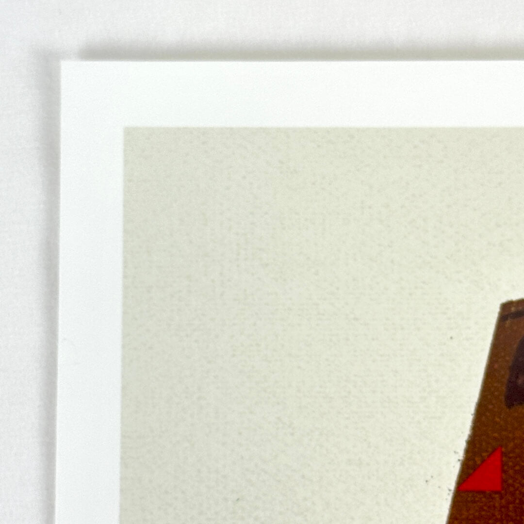 Upper right corner of print with sharp corner and clean edges. 