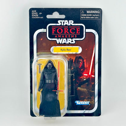 Star Wars action figure in its original blister packaging showing figure in all black with red lightsaber accessory.