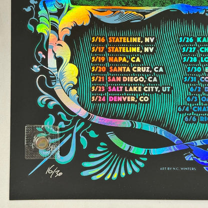 Bottom left corner featuring poster number in silver marker, in mint condition.