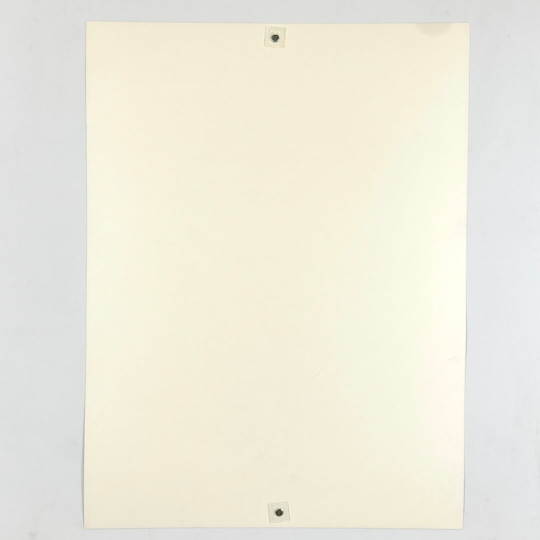 Backside of poster to show stain placement and lack of other damage. 