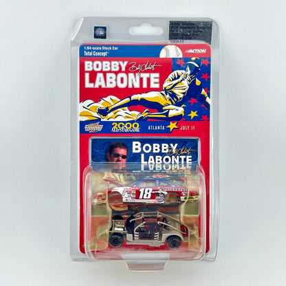 A packaged 1:48 scale die-cast model car of Bobby Labonte's 'Total Concept' race car, shown in its original blister pack.