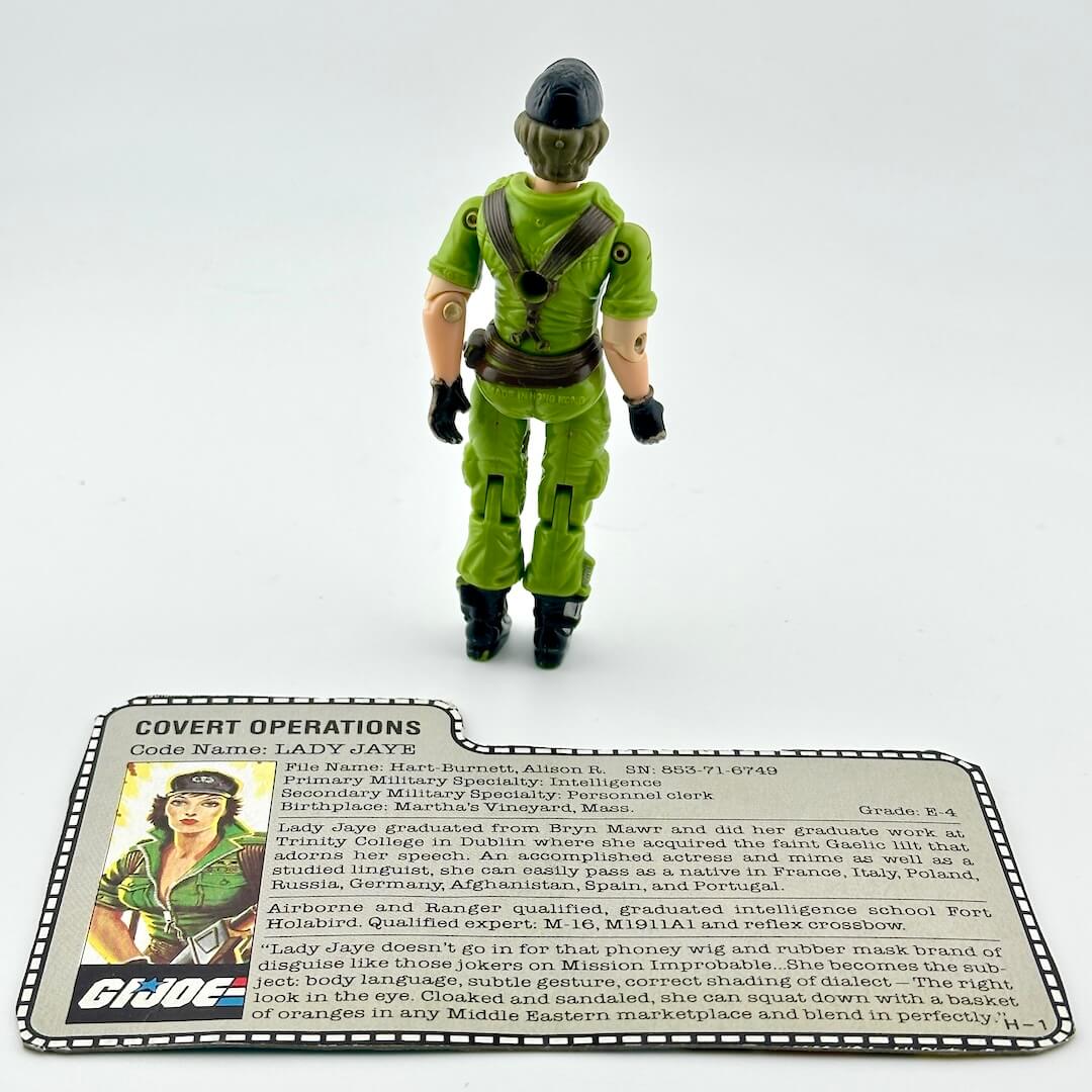 G.I. Joe action figure with character card on a white background