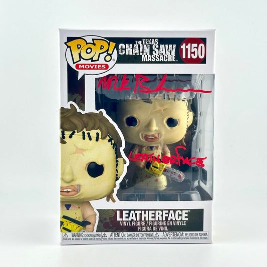 Funko Pop! Vinyl figure packaging of Leatherface from The Texas Chainsaw Massacre against white background.