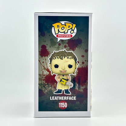 Funko Pop! Vinyl figure packaging of Leatherface from The Texas Chainsaw Massacre against white background.