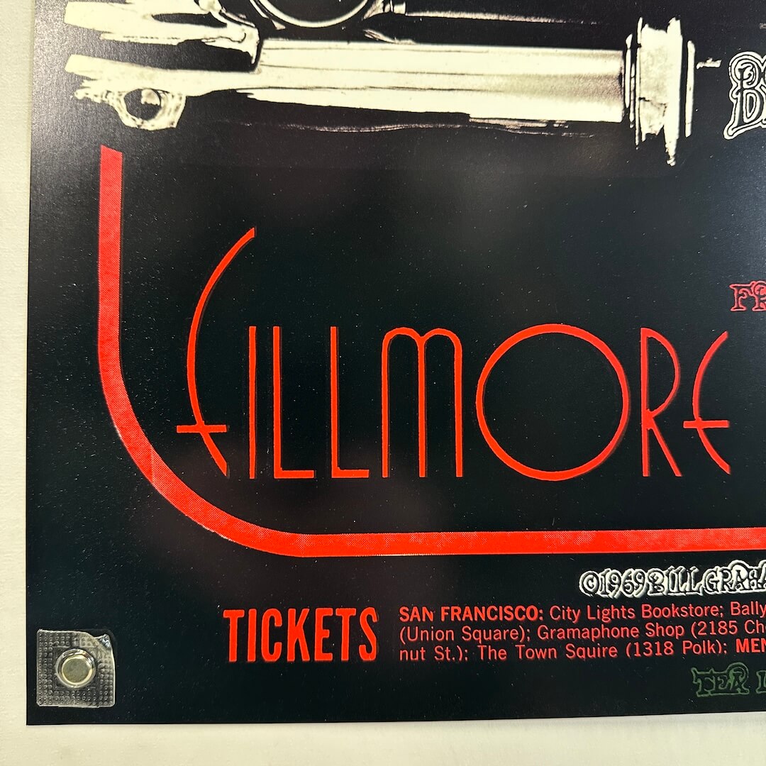 Bottom left corner of poster with crisp corner and clean edges, in mint condition. 