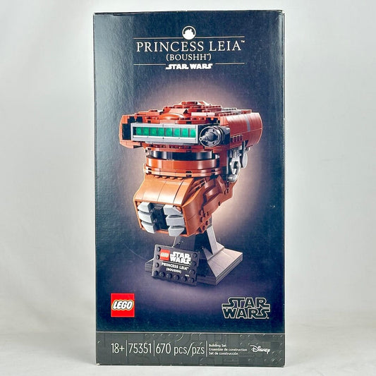 LEGO Princess Leia figure packaging with branding and product details.