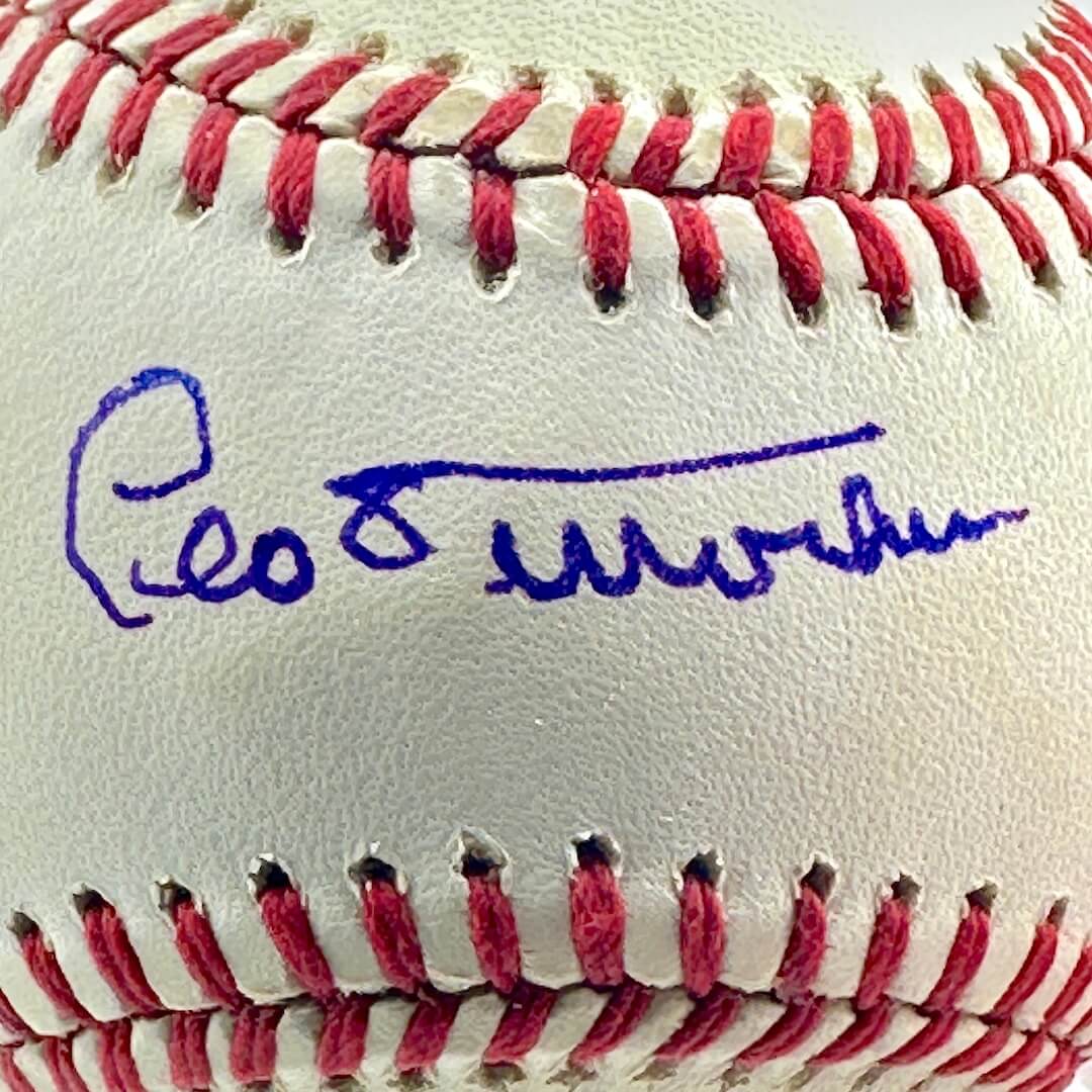 Close up of signature across sweet spot.