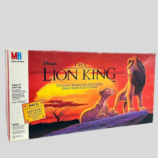 Board game box for 'The Lion King' by Milton Bradley on a white background