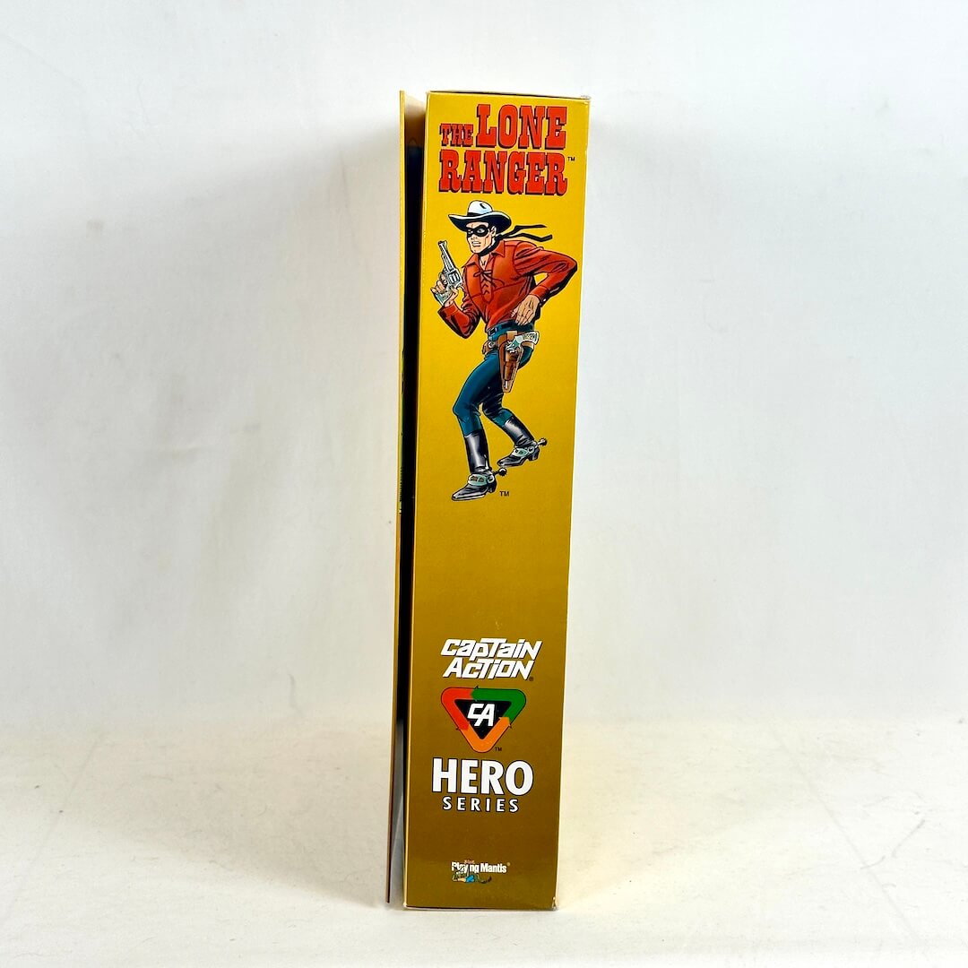 Box for a toy figure of The Lone Ranger from Captain Action Hero Series on a white background