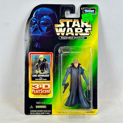 Star Wars action figure in packaging with 3D PlayScene feature on a light gray background