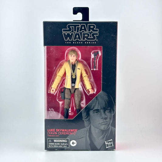 Star Wars Black Series Luke Skywalker (Yavin Ceremony) action figure in its original window box packaging.