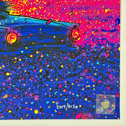 Bottom right corner of poster with crisp corner and clean edges. 