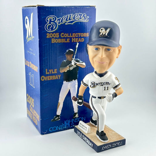 Baseball bobble head figure with packaging displaying 'Brewers' branding