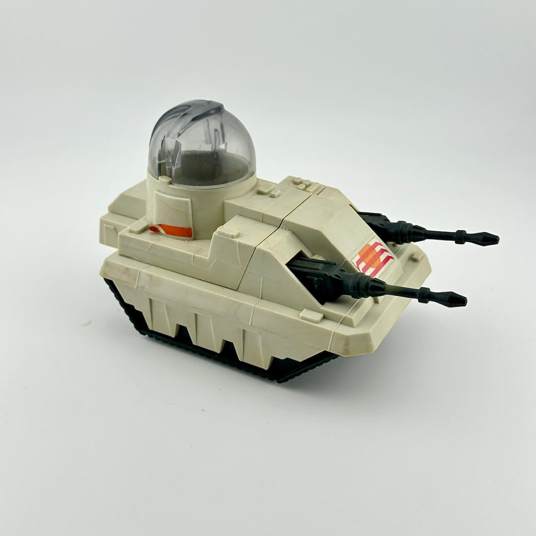Toy tank model on a white background