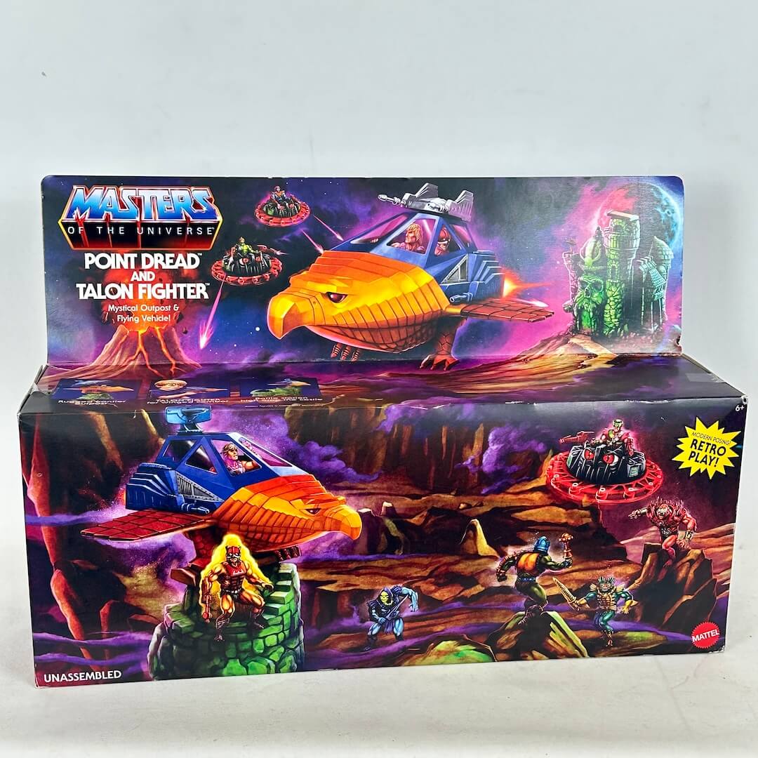 Masters of the Universe Point Dead and Talon Fighter toy set packaging
