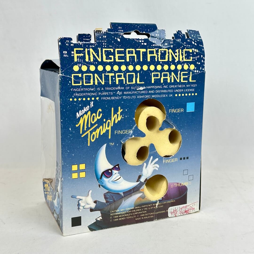 Fingertronic control panel packaging with blue and yellow design on a white background