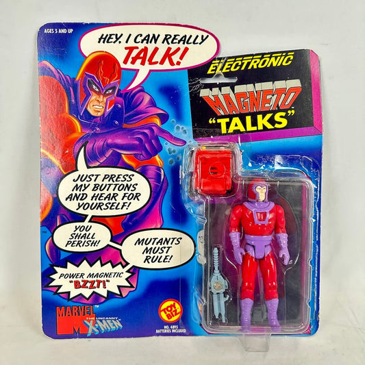 Vintage action figure packaging with character and text on a white background