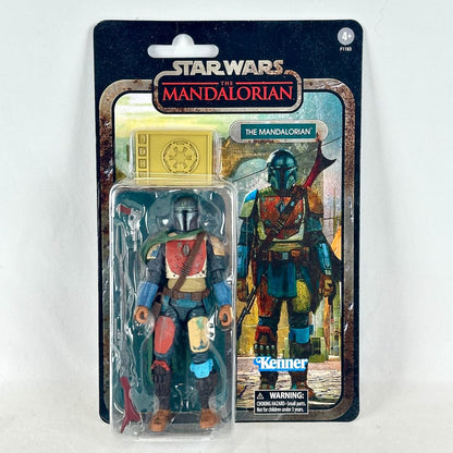 Star Wars action figure in original blister packaging showing figure in multicolored armor with accessories. 