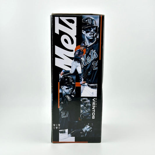 Product packaging with a baseball player and 'Mets' branding on a white background