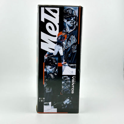 Product packaging with a baseball player and 'METS' branding on a white background