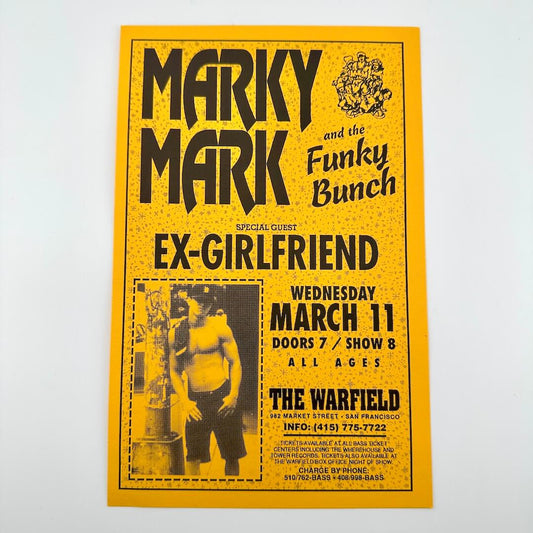 Promotional poster for Marky Mark and the Funky Bunch featuring Ex-Girlfriend at The Warfield.