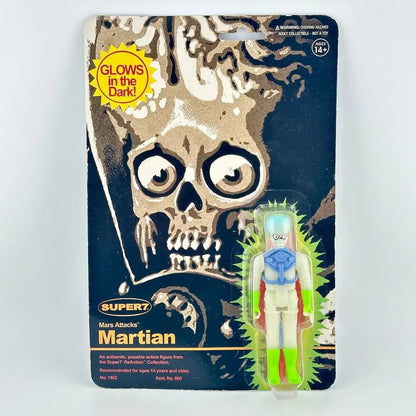 Super7 Mart Attacks Martian action figure in its original retro-style blister card packaging.