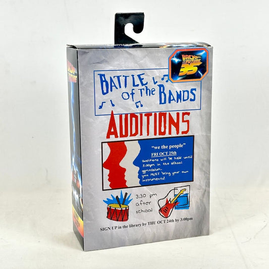 Packaging for 'Battle of the Bands Auditions' with promotional text and graphics on a white background.