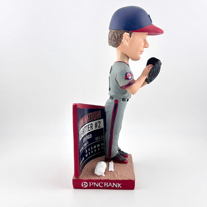 Baseball bobblehead figure with a bat and glove, standing on a base with 'PNC Bank' branding.