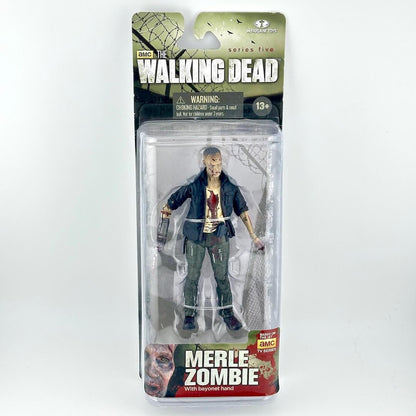 Merle Zombie action figure from The Walking Dead Series Five, packaged in its original blister card packaging by AMC.