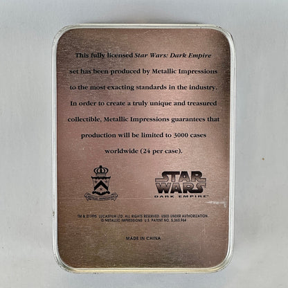 Star Wars Dark Empire collectible tin with branding and text on a gray background