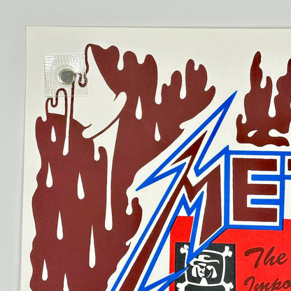 Top left corner of concert poster of white background. 