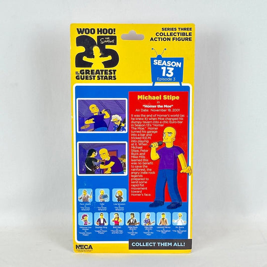 Packaged collectible action figure from The Simpsons with colorful packaging and character images.