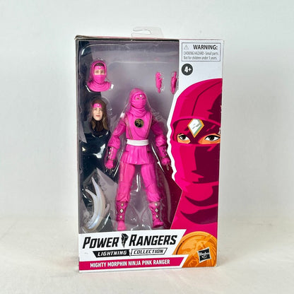 Power Rangers Lightning Collection Mighty Morphin Ninja Pink Ranger action figure in its original packaging.