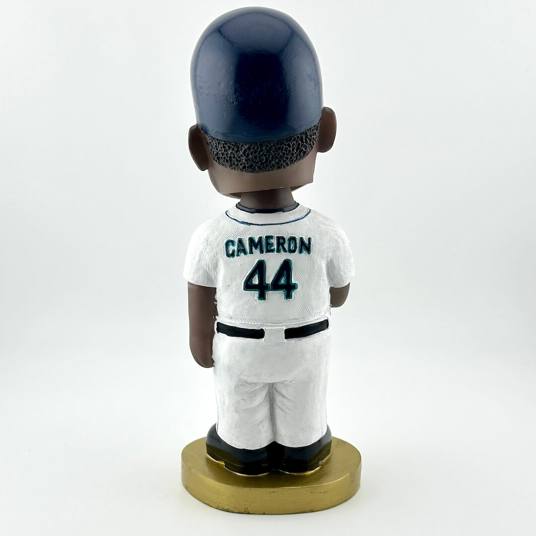 Bobblehead figure of a baseball player in a white uniform with 'Cameron 44' on a white background