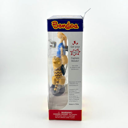 Packaged toy figure with Bendos branding on a white background