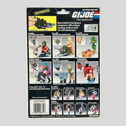 G.I. Joe action figure packaging with various characters and weapons on a white background