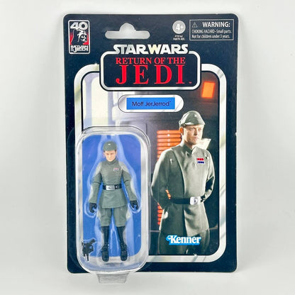 Star Wars action figure in its original blister packaging with retro-style card back; figure in all gray uniform. 
