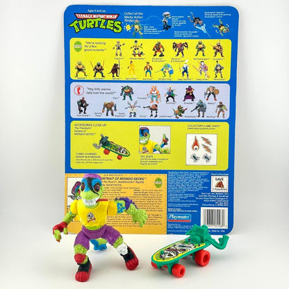 TMNT action figure with accessory and card back on white background. 