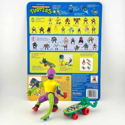 TMNT action figure with accessory and card back on white background. 